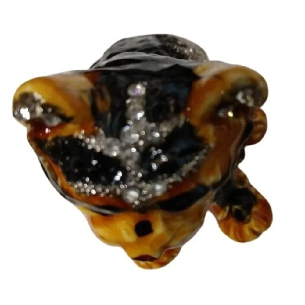 Jeweled Terrier Hinged Trinket Box 2.75x2.16x3.07in By Cherished Treasures Colle